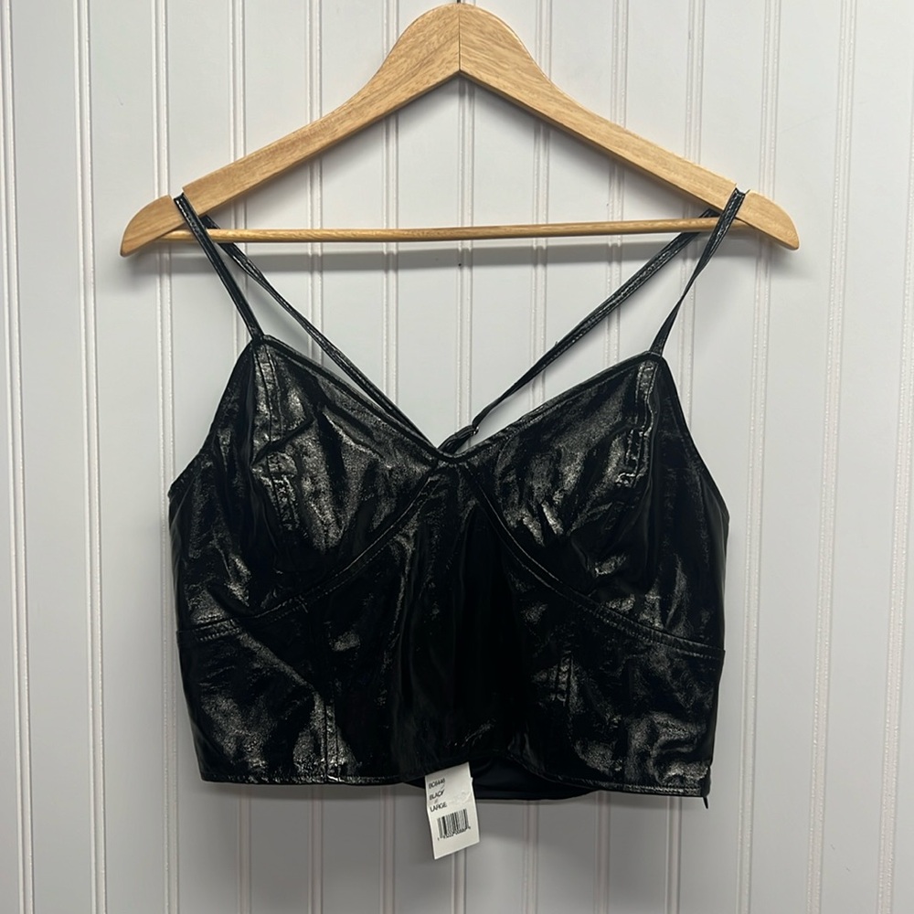 J.O.A. Just‎ One Answer Black Crop Top Sz L